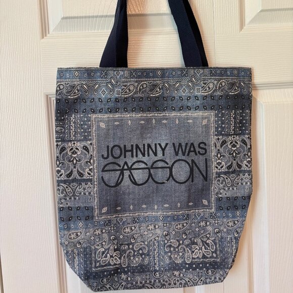 Rare Johnny Was Workshop Bag Sasson Denim Exterior Paisley Bag - Picture 2 of 12